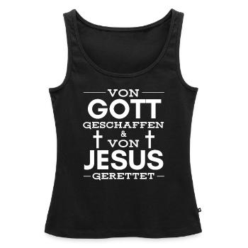 Gott Jesus Kirche - Frauen Premium Organic Tank Top - Schwarz - Vorne - AI Model Female 172 light (172cm)