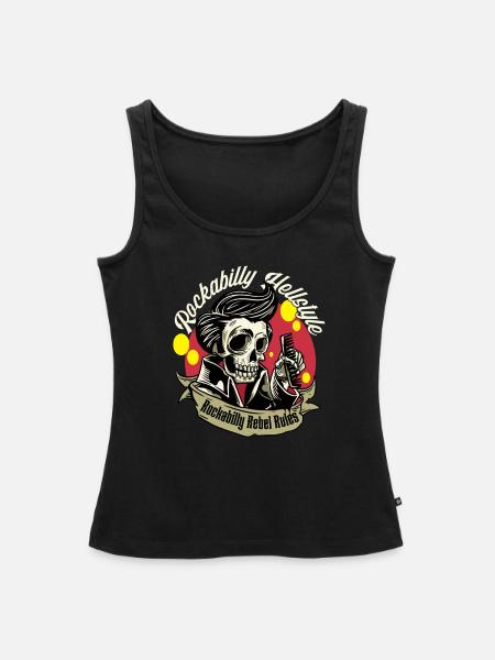 Rockabilly Rebel Rules Rockabilly Hellstyle - Débardeur bio Premium Femme - noir