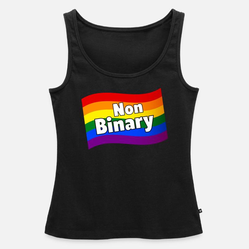 Nonbinary Non-binary rainbow flag diversity LGBTQ+ - Women’s Premium Organic Tank top - black