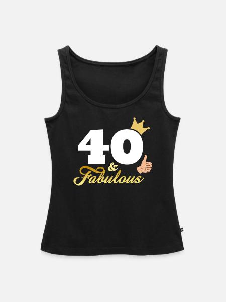40 und fabelhaft - Frauen Premium Organic Tank Top - Schwarz