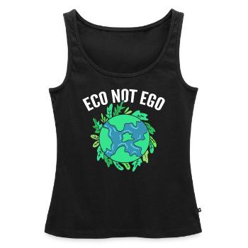 Eco Pas Ego Ecologiste - Débardeur bio Premium Femme - noir - Devant - AI Model Female 172 light (172cm)