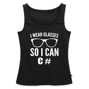 Lustiger Computerprogrammierer Computerfreak - Frauen Premium Organic Tank Top - Schwarz - Vorne - AI Model Female 172 light (172cm)