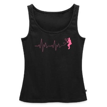 Joueur de tennis Heartbeat Cadeau de joueur de tennis - Débardeur bio Premium Femme - noir - Devant - AI Model Female 172 light (172cm)