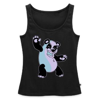 Panda Kiss - Débardeur bio Premium Femme - noir - Devant - AI Model Female 172 light (172cm)