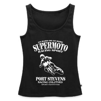 Supermoto - Frauen Premium Organic Tank Top - Schwarz - Vorne - AI Model Female 172 light (172cm)