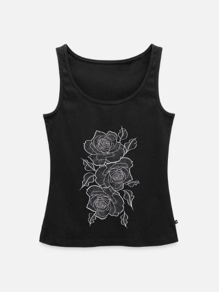 Rose - Frauen Premium Organic Tank Top - Schwarz