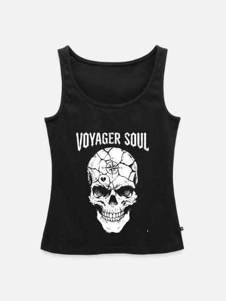 Reisendes Schädel: Seele der Expedition - Frauen Premium Organic Tank Top - Schwarz