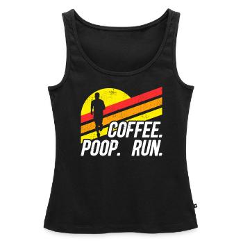 Coffee Poop Run Fun Trail Running Graphics - Débardeur bio Premium Femme - noir - Devant - AI Model Female 172 light (172cm)