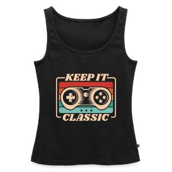 Retro Zocker Sprüche Gaming Geschenk - Frauen Premium Organic Tank Top - Schwarz - Vorne - AI Model Female 172 light (172cm)