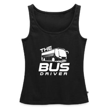 Le chauffeur de bus - Le chauffeur de bus - Débardeur bio Premium Femme - noir - Devant - AI Model Female 172 light (172cm)
