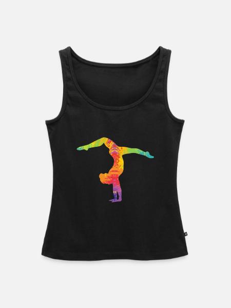 Turnen Handstand bunt - Frauen Premium Organic Tank Top - Schwarz