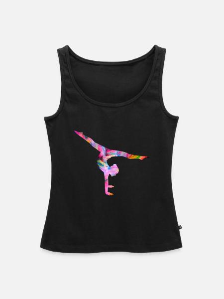 Turnen Handstand bunt - Frauen Premium Organic Tank Top - Schwarz