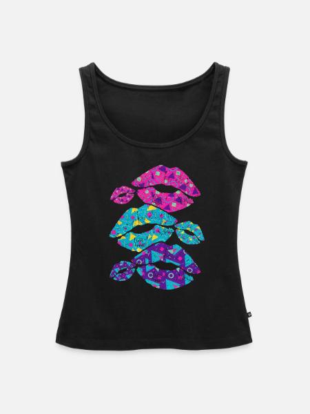 80er Jahre - Frauen Premium Organic Tank Top - Schwarz