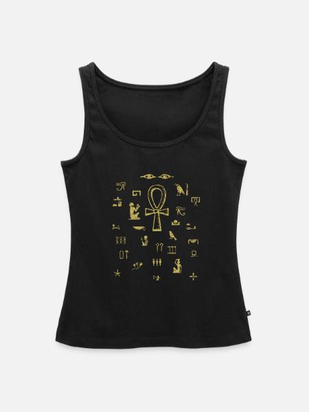 Ägypten Hieroglyphe - Frauen Premium Organic Tank Top - Schwarz