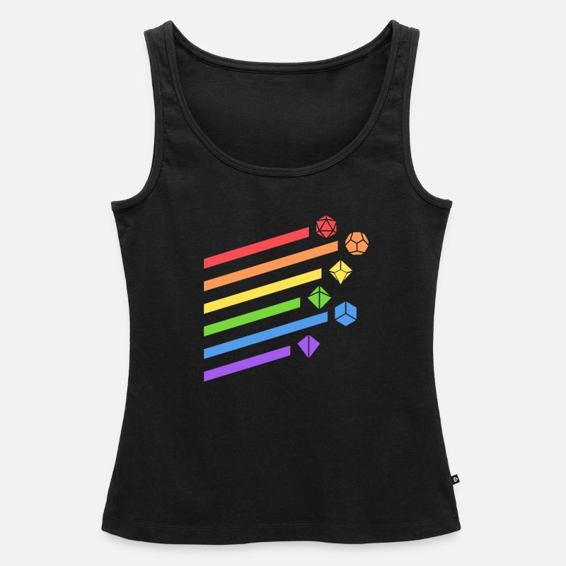Rainbow Polyhedral Dice Set RPG sur table - Débardeur bio Premium Femme - noir