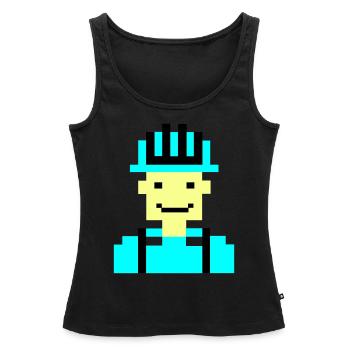 Construction Worker Pixel 01 - Women’s Premium Organic Tank top - black - Front - AI Model Female 172 light (172cm)