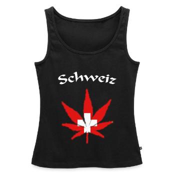 Schweiz Weed Ganja Swiss - Frauen Premium Organic Tank Top - Schwarz - Vorne - AI Model Female 172 light (172cm)