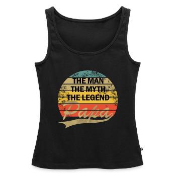 Papa Retro Myth Legend - Frauen Premium Organic Tank Top - Schwarz - Vorne - AI Model Female 172 light (172cm)