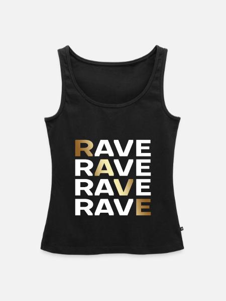 RAVE TECHNO RAVER - Frauen Premium Organic Tank Top - Schwarz