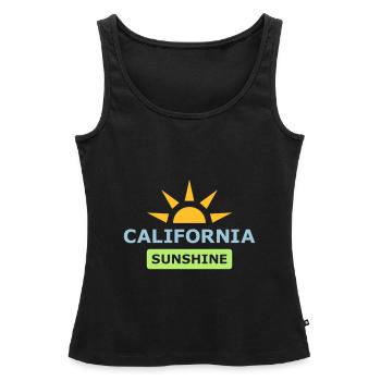 ★ couleurs de conception interchangeables ★ California Sunshine - Débardeur bio Premium Femme - noir - Devant - AI Model Female 172 light (172cm)