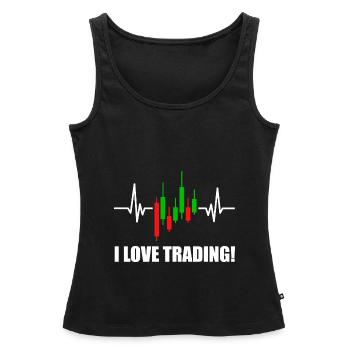I Love Trading Heartbeat Chart for Day Trader - Frauen Premium Organic Tank Top - Schwarz - Vorne - AI Model Female 172 light (172cm)
