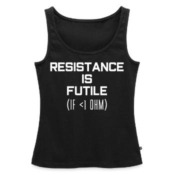 Electronics Resistance Electronics Technician - Women’s Premium Organic Tank top - black - Front - AI Model Female 172 light (172cm)