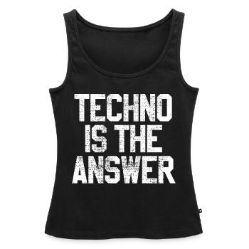 Techno is the answer - Women’s Premium Organic Tank top - black - Front - AI Model Female 172 light (172cm)