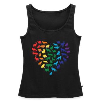 Tierliebe - Regenbogen Herz - Frauen Premium Organic Tank Top - Schwarz - Vorne - AI Model Female 172 light (172cm)
