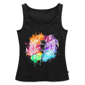 Koi - Frauen Premium Organic Tank Top - Schwarz - Vorne - AI Model Female 172 light (172cm)