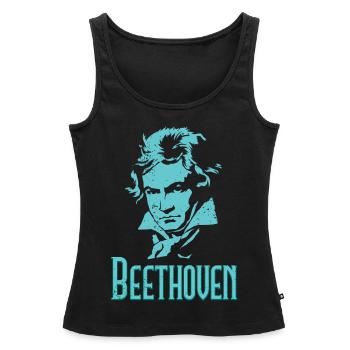 Beethoven - Débardeur bio Premium Femme - noir - Devant - AI Model Female 172 light (172cm)