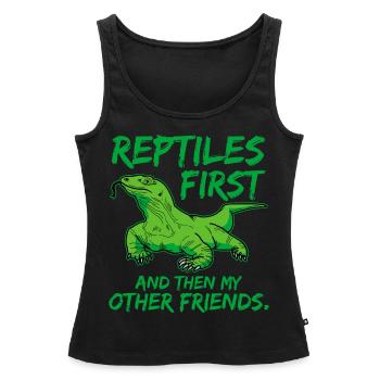 reptiles - Débardeur bio Premium Femme - noir - Devant - AI Model Female 172 light (172cm)