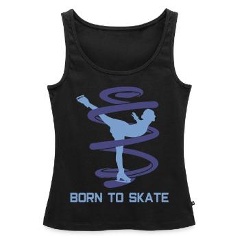 Eiskunstlauf Schlittschuhe Figur - Frauen Premium Organic Tank Top - Schwarz - Vorne - AI Model Female 172 light (172cm)