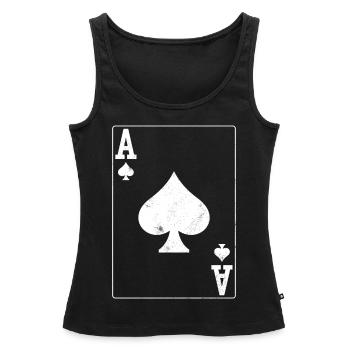 Poker Ass Carte - Débardeur bio Premium Femme - noir - Devant - AI Model Female 172 light (172cm)