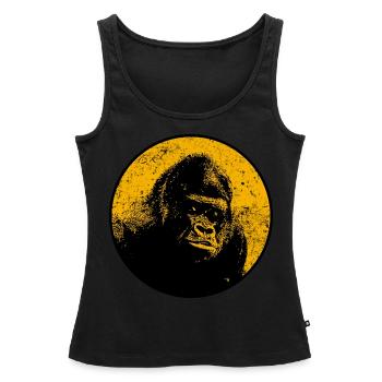 Gorilla Silberrücken Alphatier Gorillagericht - Frauen Premium Organic Tank Top - Schwarz - Vorne - AI Model Female 172 light (172cm)