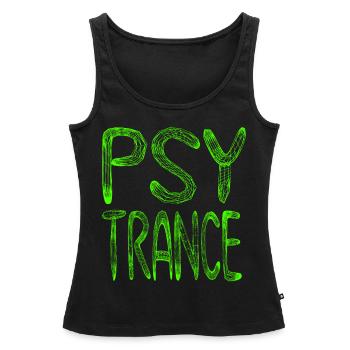 Psytrance Goa Psychedelic Green - Débardeur bio Premium Femme - noir - Devant - AI Model Female 172 light (172cm)