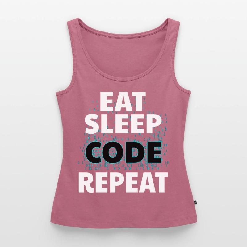 Eat Sleep Code Programmation informatique Nerd Java Débardeur bio Premium Femme