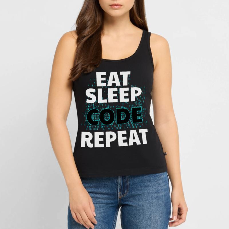 Eat Sleep Code Informatik Programmieren Nerd Java Frauen Premium Organic Tank Top