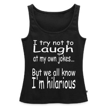 Lustig Witz Witze Witzbold Spaß - Frauen Premium Organic Tank Top - Schwarz - Vorne - AI Model Female 172 light (172cm)