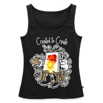 Leinwand Kunst Staffelei Created to create - Frauen Premium Organic Tank Top - Schwarz - Vorne - AI Model Female 172 light (172cm)