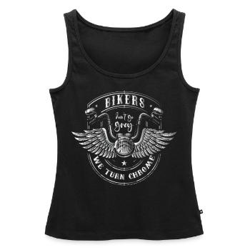 Bikers Dont Get Grey We Turn Chrome Motorradfahrer - Frauen Premium Organic Tank Top - Schwarz - Vorne - AI Model Female 172 light (172cm)
