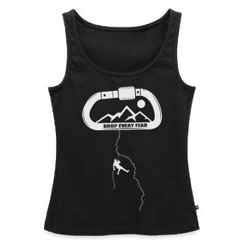 Alpinisme, escalade, escalade de mousquetons rochers - Débardeur bio Premium Femme - noir - Devant - AI Model Female 172 light (172cm)