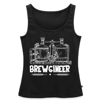 Brasseurs, brasseries, brasseries, cônes, maïs - Débardeur bio Premium Femme - noir - Devant - AI Model Female 172 light (172cm)