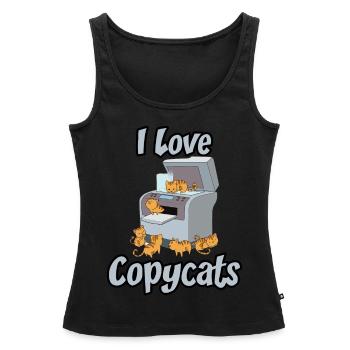 Copier copie de chat copie copie chat Copycats - Débardeur bio Premium Femme - noir - Devant - AI Model Female 172 light (172cm)