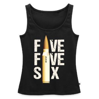556 AR15 Waffenliebhaber Munition - Frauen Premium Organic Tank Top - Schwarz - Vorne - AI Model Female 172 light (172cm)
