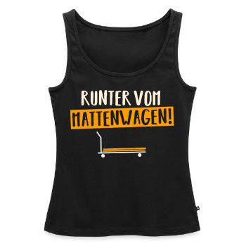 Runter vom Mattenwagen, Hallensport, Halle - Frauen Premium Organic Tank Top - Schwarz - Vorne - AI Model Female 172 light (172cm)