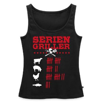 Seriengriller, Grill, BBQ, Fleischesser, Smoker - Frauen Premium Organic Tank Top - Schwarz - Vorne - AI Model Female 172 light (172cm)