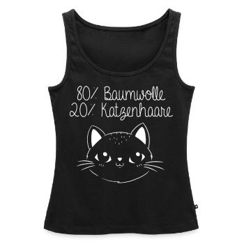 80% Baumwolle, 20% Katzenhaare - Frauen Premium Organic Tank Top - Schwarz - Vorne - AI Model Female 172 light (172cm)