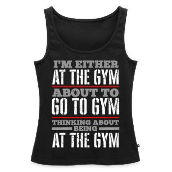 Fitness fitness addicts - Women’s Premium Organic Tank top - black - Front - AI Model Female 172 light (172cm)
