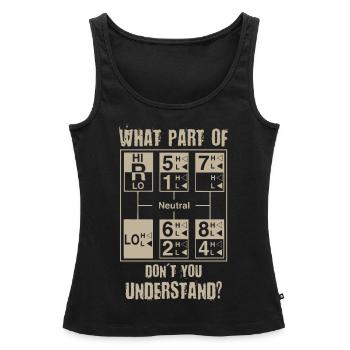 Funny Truck Driver Manual Gear Shift - Women’s Premium Organic Tank top - black - Front - AI Model Female 172 light (172cm)