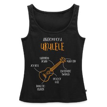 Anatomie Einer Ukulele - Frauen Premium Organic Tank Top - Schwarz - Vorne - AI Model Female 172 light (172cm)